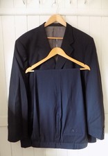 mens BROOK TAVERNER NAVY PINSTRIPE WOOLBLEND SUIT SIZE 48"L CHEST 38" WAIST 32"L