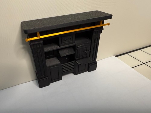 Dolls house fire place - fire, cast