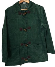 Damart Ladies Cord Jacket Longer Length Oversized Green Fits  14 /16 