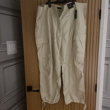 M&S Beige Cargo Trousers UK 22