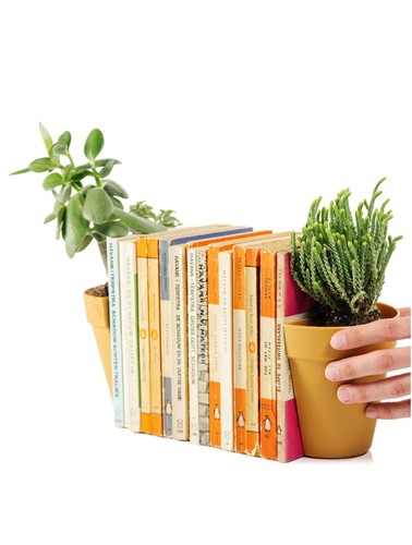 Bookends plant pot book - plant, ends