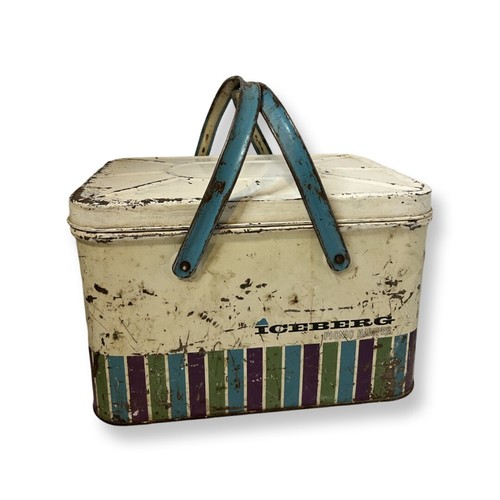 Vintage metal picnic basket - picnic,