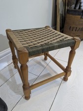 Mid Century Woven Footstool