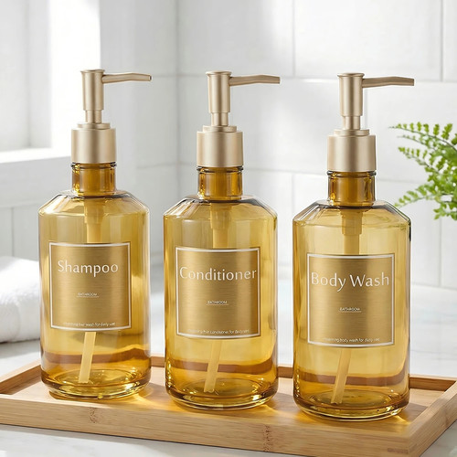 3pcs gold shower - shower, soap