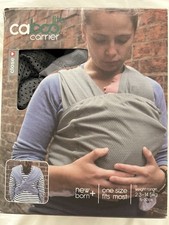 Caboo Lite Baby Wrap Sling Carrier Close Grey Excellent Condition with Box