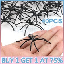 40x Realistic Plastic Spiders Small Fake Spider Toys Props Halloween Decoration