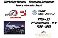 BMW K100RS 16V  K100 RS 2nd Gen. Service Repair Workshop Manual 1989 - 1993