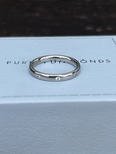Platinum Diamond Set Classic Court Wedding Ring, Size J, 2.5mm Width, RRP £620.