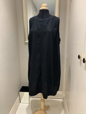 Marks And Spencer Black linen Dress Excellent Condition Size 22