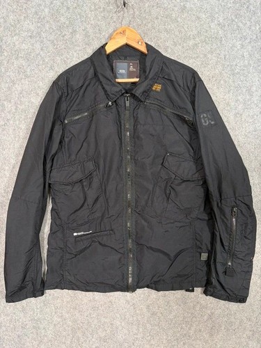 Star raw blan zip overshirt - blan,