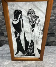 Vintage 1970s Aubrey Beardsley Picture Mirror, Retro, Art Nouveau 33.5cm X 18cm