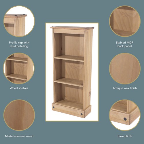 Corona low narrow bookcase - narrow,