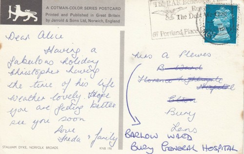 Postcard genealogy alice - postcard,