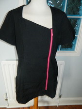 Simon Jersey Black Salon Tunic Top Size 16
