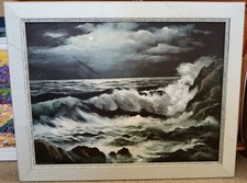 Moonlit Seascape Oil on Canvas