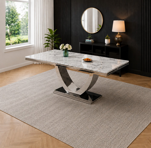 Aliya marble dining table - aliya,