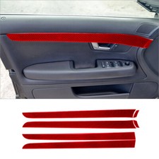 6Pcs Red Carbon Fiber Interior