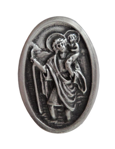 Christopher medal pewter - st,