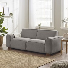 **Seconds** Petra Sofa 3 Seater 100% Eco-Recycled Polyester Fabric Taupe