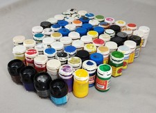 72 OPENED WARHAMMER CITADEL PAINTS - 53 HEXAGONAL, 15 ROUND, 4 GAMES WORKSHOP