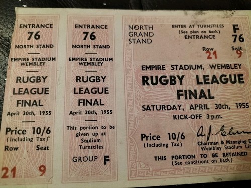 Complete match ticket - complete, 1955