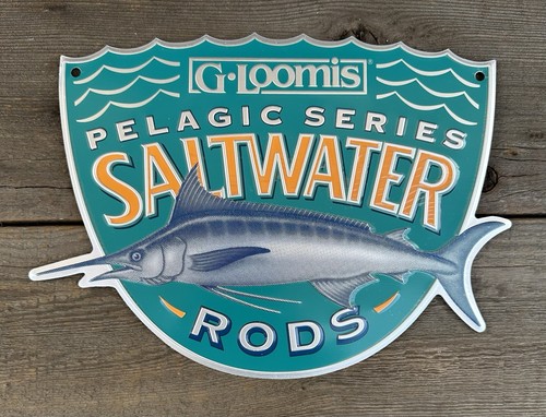 Loomis metal sign - metal, pelagic