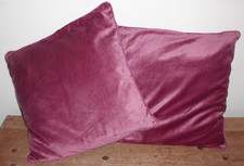 LAURA  ASHLEY  CUSHIONS X 2 PINK VELVET SQUARE 18 X 18 INCH     