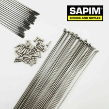 Sapim Leader Plain Silver Spokes and Silver Nipples