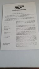 DANBURY MINT ASTON MARTIN DB5 JAMES BOND CARE INSTRUCTIONS PAMPHLET 