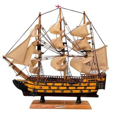 Wooden HMS Victory detailed model | Cotton sails and rigging 