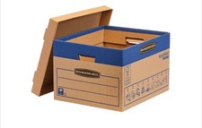 10 BANKERS BOX 6204002 Large Strong Moving Boxes, 47L FastFold Moving Boxes