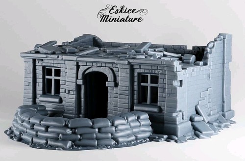 Unpainted ww2 ruined - ww2,