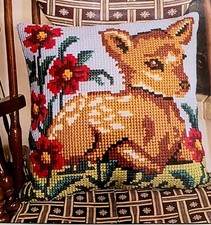 Needlepoint tapestry painted