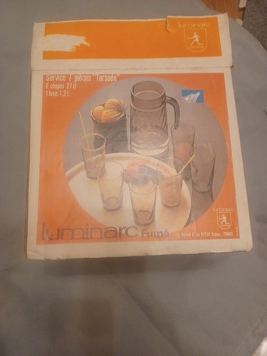 Vintage luminarc torsade jug - vintage,