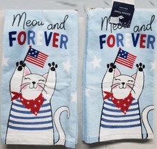 2 PRINTED COTTON KITCHEN TERRY