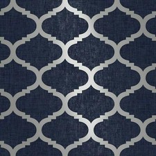 Navy Blue Metallic Wallpaper