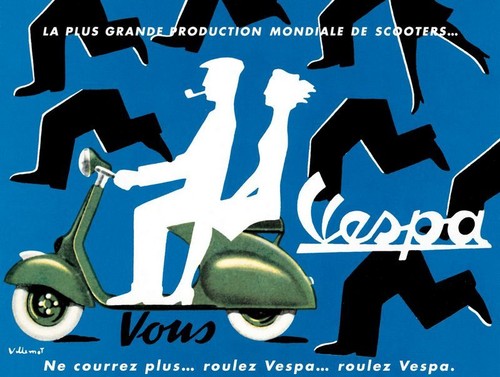 Vintage french vespa poster - french,