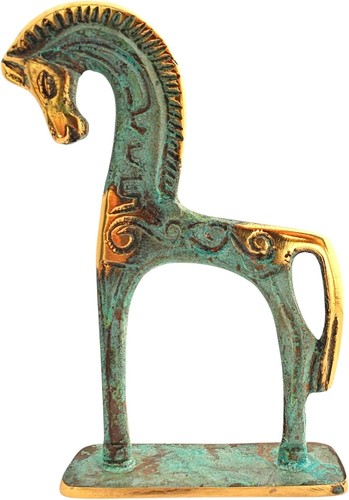 Bronze horse statue geometric - bronze,