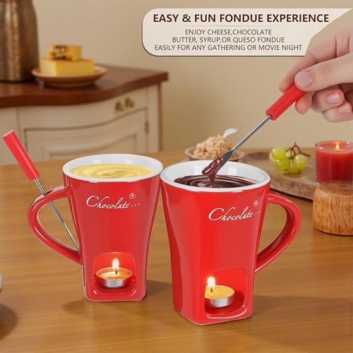 Fondue mugs coffee - 2x,