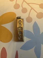 Gold Plated Solid Silver Ingot Pendant Hallmarked