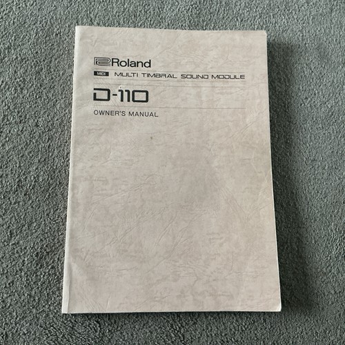 Roland 110 owner manual - roland, owner’s