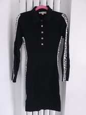 Michael Kors Logo Side Stripe Dress Size Small long sleeve Black Womens