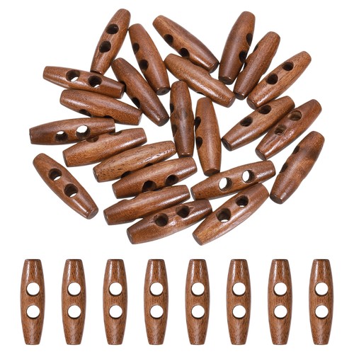 24pcs wooden toggle button - wooden,