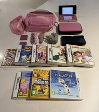 Nintendo 3DS Pink & 8 Game Bundle (inc Peppa Pig, Frozen, Mario, Barbie, Dora….)