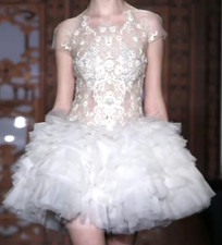 Reem Acra Runway White Floral