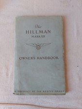 HILLMAN MINX MKVII SALOON ESTATE CONVERTIBLE ORIG 1954 OWNERS HANDBOOK