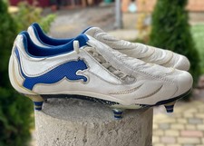 Puma PowerCat 1.10 SG White Blue Kangaroo Leather Soccer Cleats Size US7,5 UK6,5