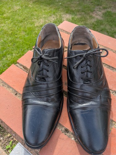 Black leather hand made gents - ,