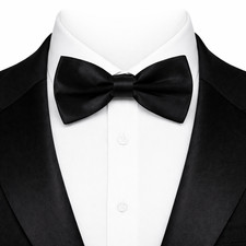 Black Bow Tie Adjustable Satin