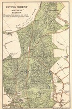1919 Antique Map Plan Epping Forest Northern Section Broom Hill Monk Wood